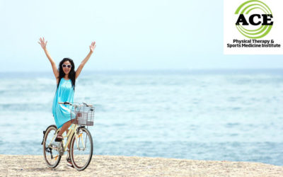 RIDING A RENTAL BIKE AT THE BEACH